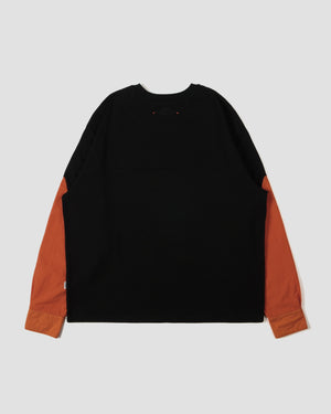 LAKH x HIBYEFRIEND Patched Sleeve Shirt - Black