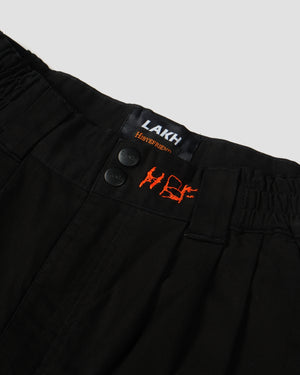 LAKH x HIBYEFRIEND Cargo Bell-Bottomed Pants - Black