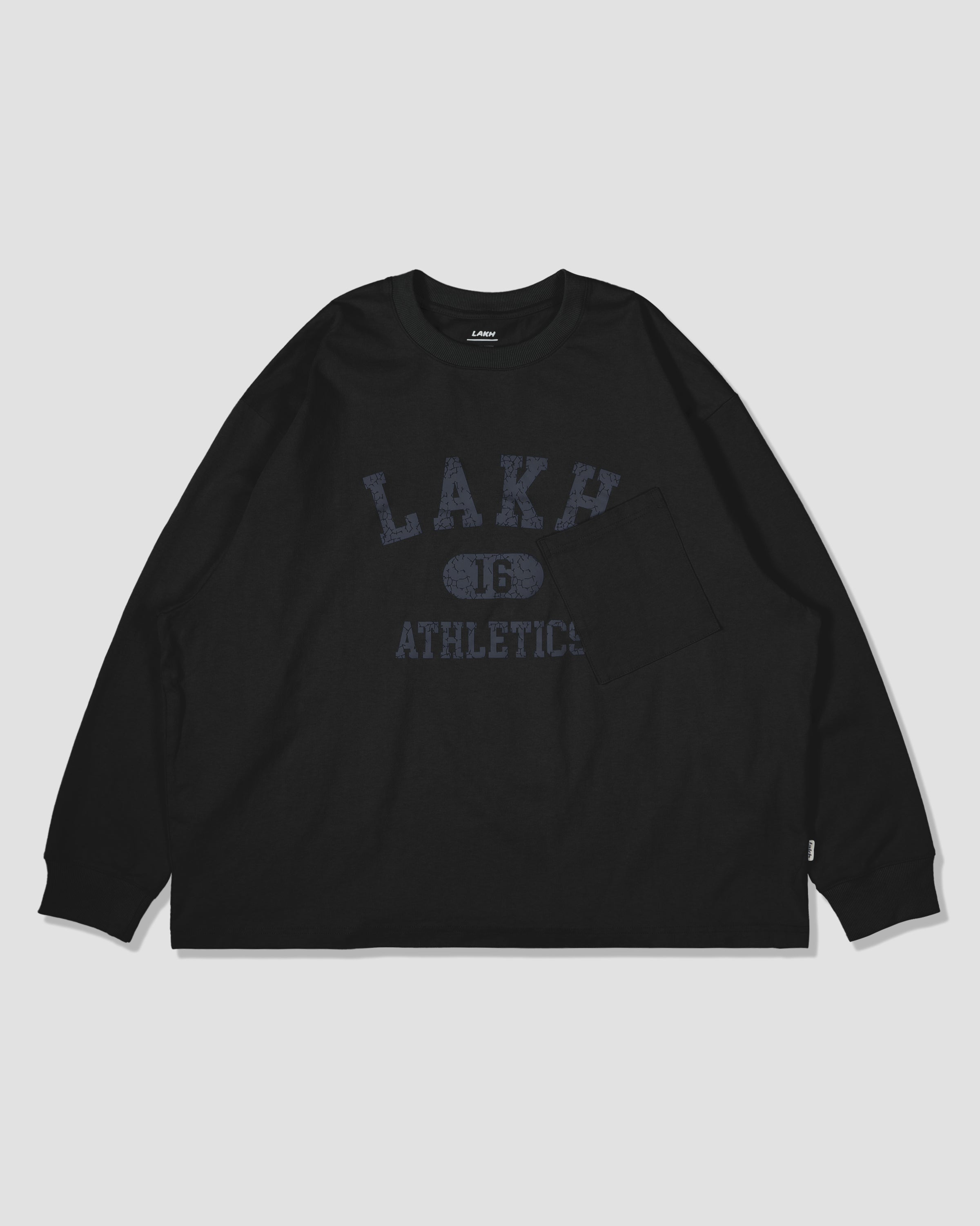 College Logo Pocket L/S Tee - Black