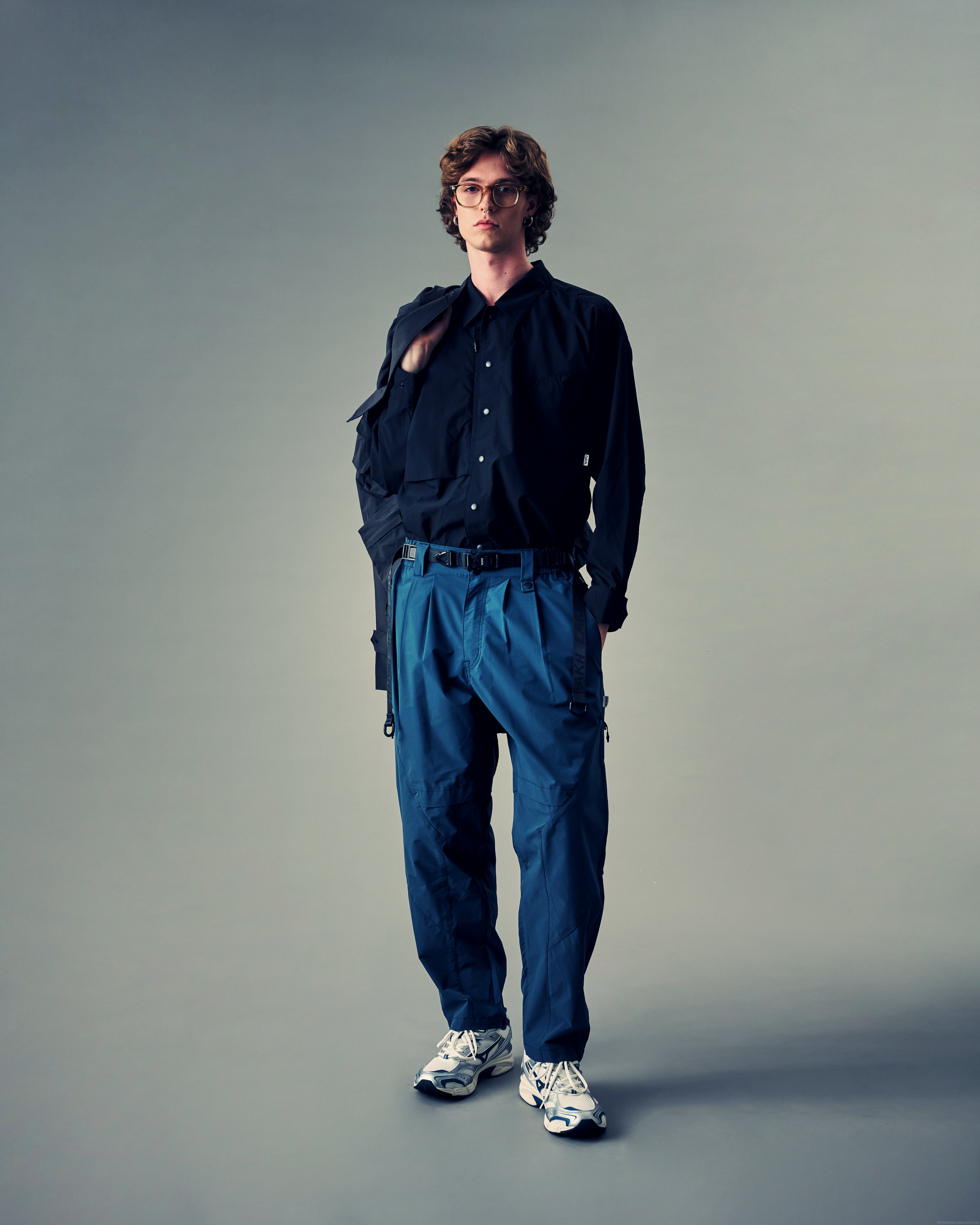 Divisional Baggy Tapered Pants - Navy