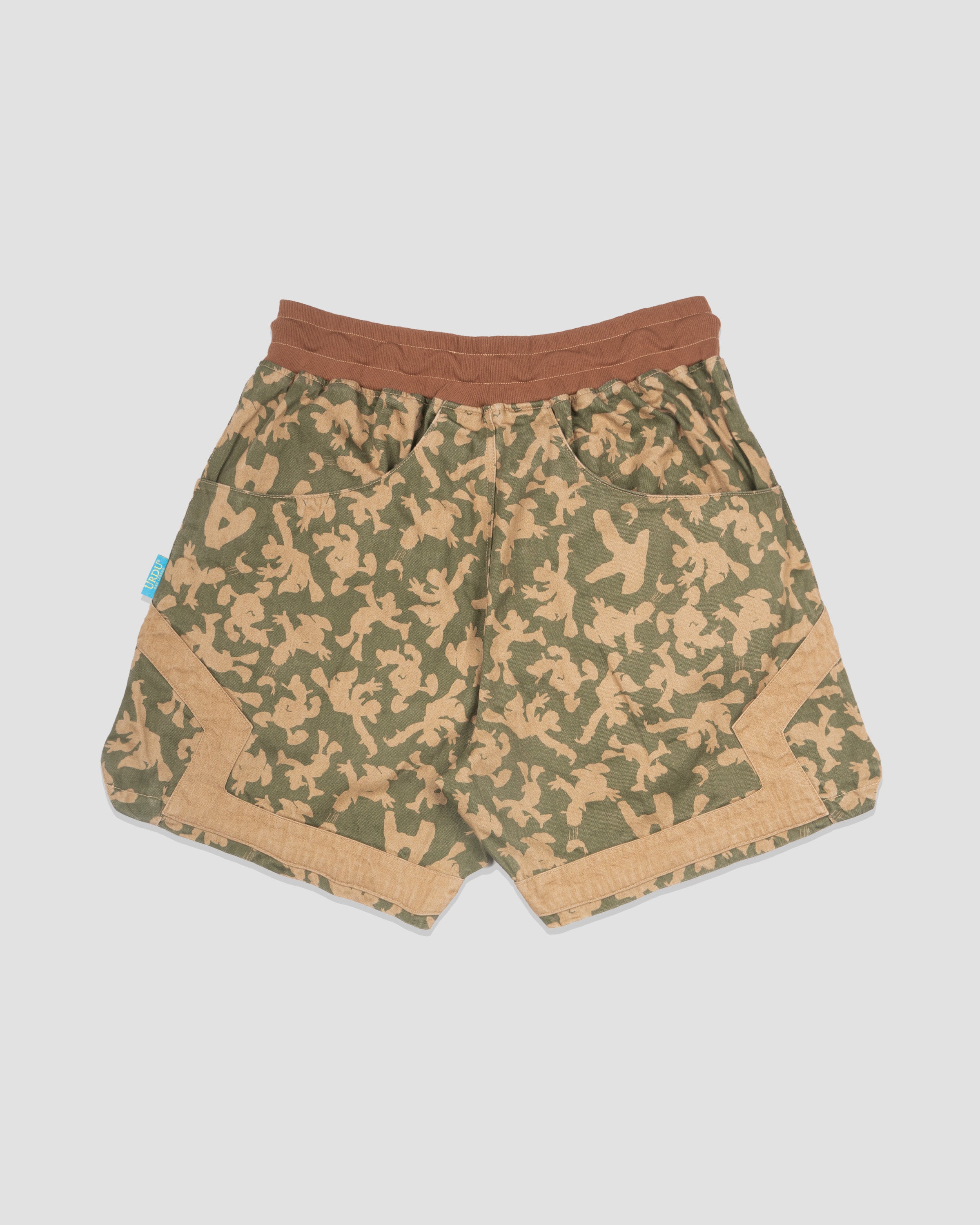 URDU x LAKH Donald Duck Denim Ball Shorts - Green