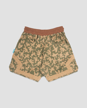 URDU x LAKH Donald Duck Denim Ball Shorts - Green