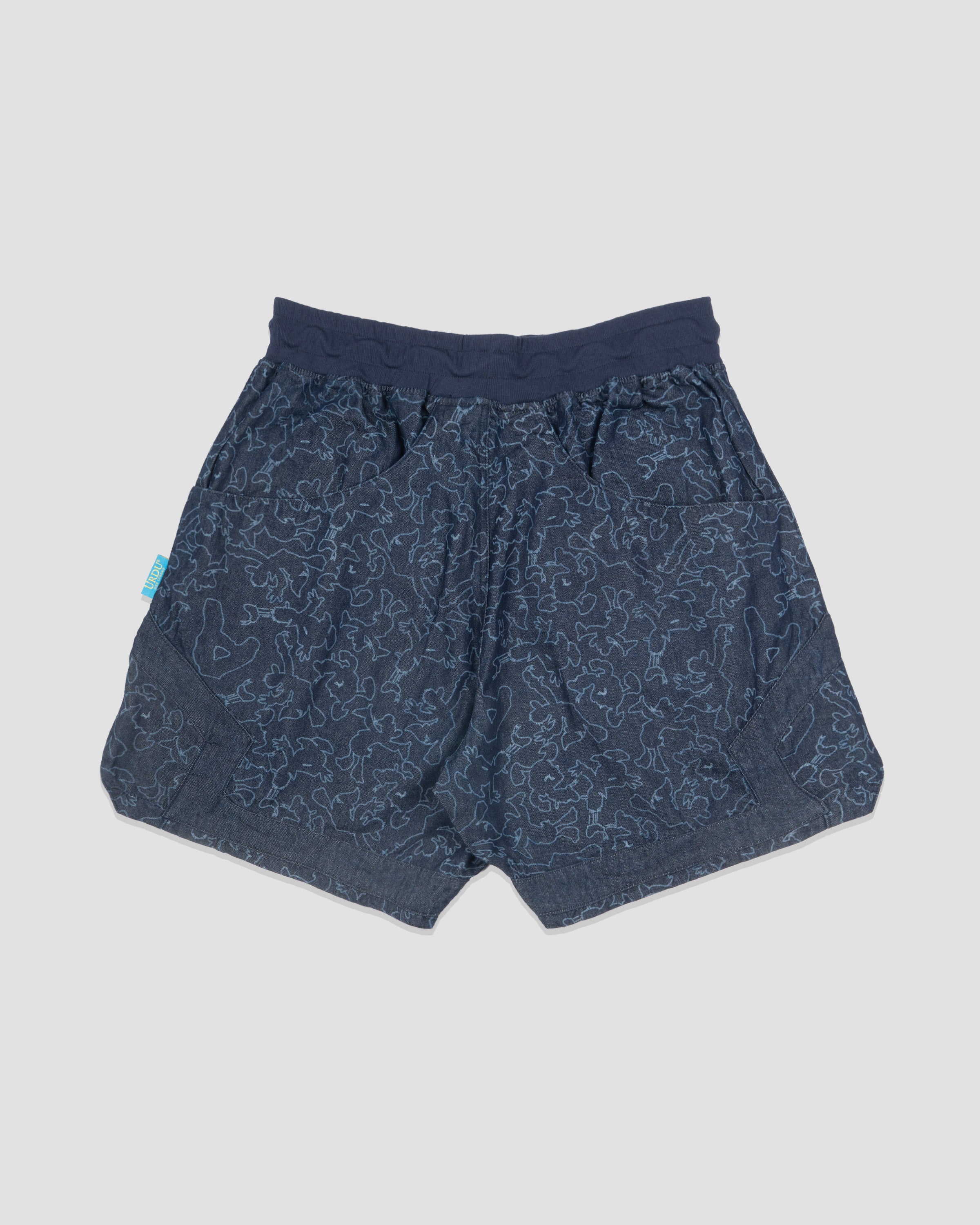 URDU x LAKH Donald Duck Denim Ball Shorts - Navy