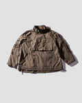 Double-Zipper Stand Collar Parka - Olive