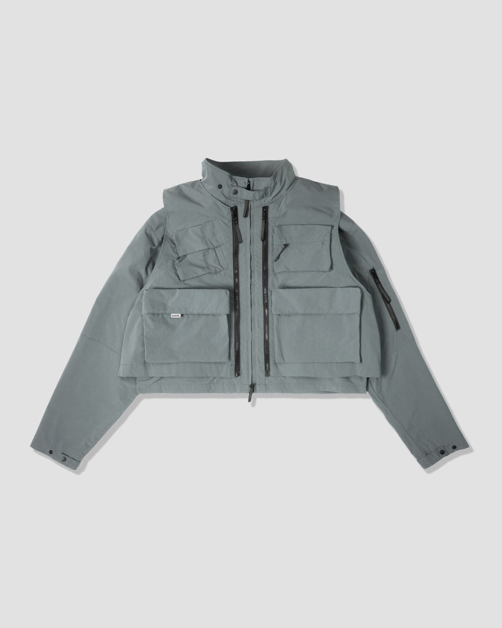 Double Layered Half Jacket - Grey