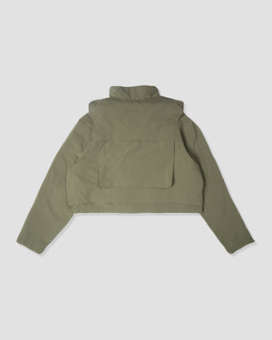 Double Layered Half Jacket - Olive