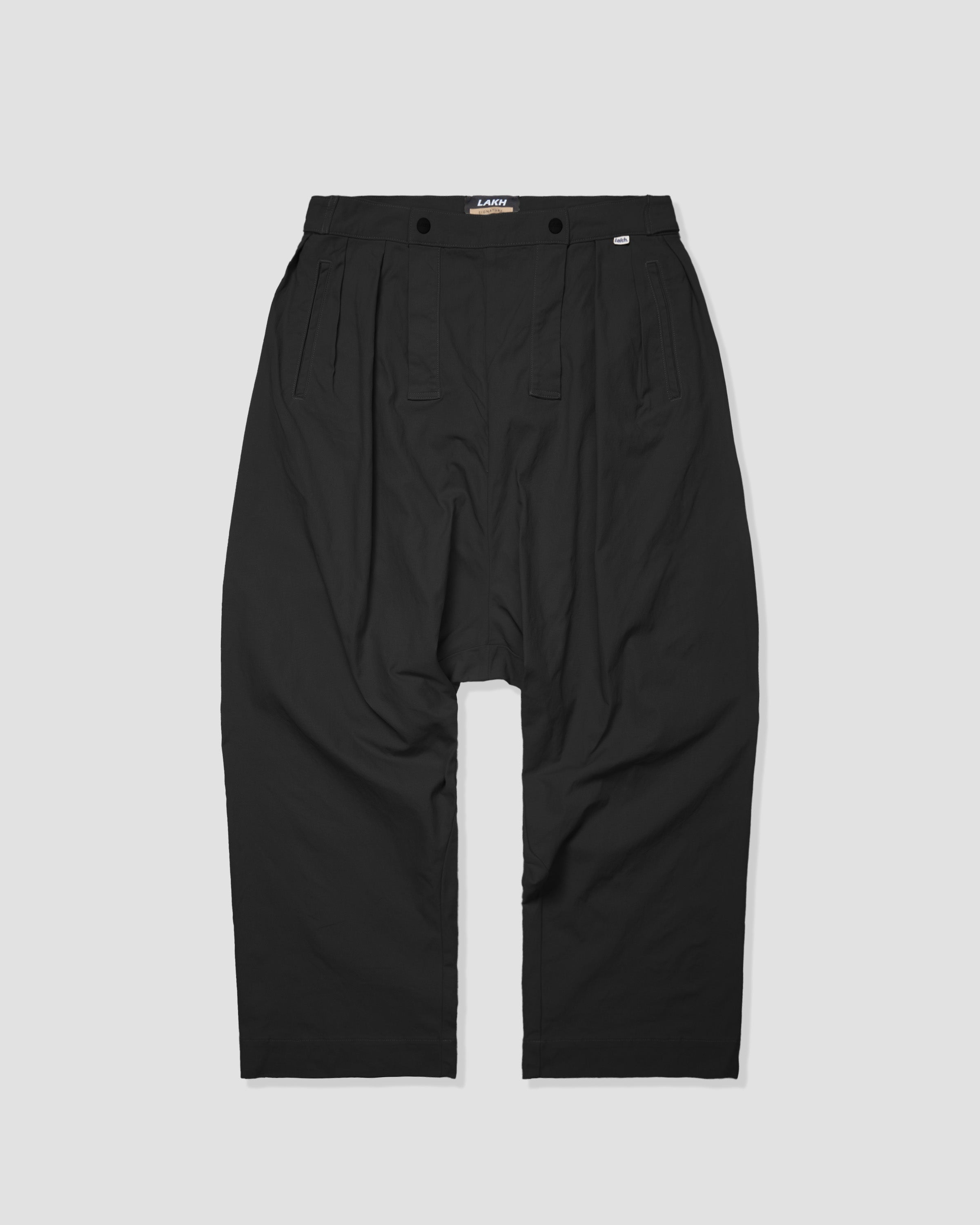 Drop Crotch Loose Pants - Black