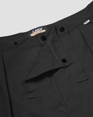 Drop Crotch Loose Pants - Black