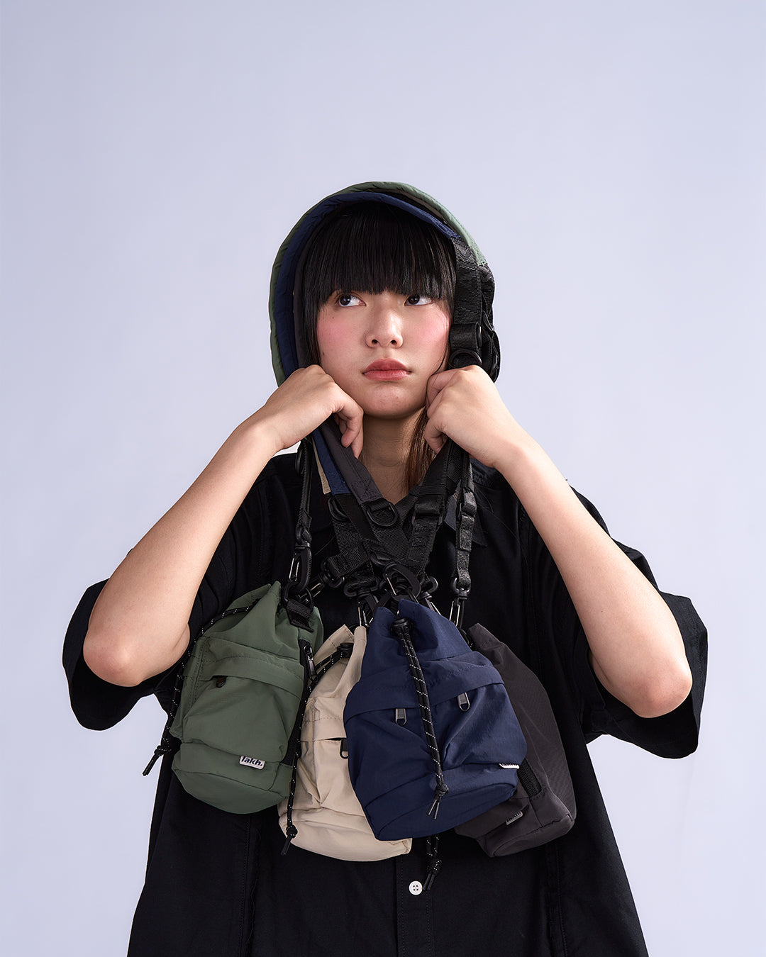 Mini Pockets Shoulder Bag - Dark Grey
