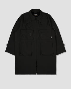 Functional Double Layered Coat - Black