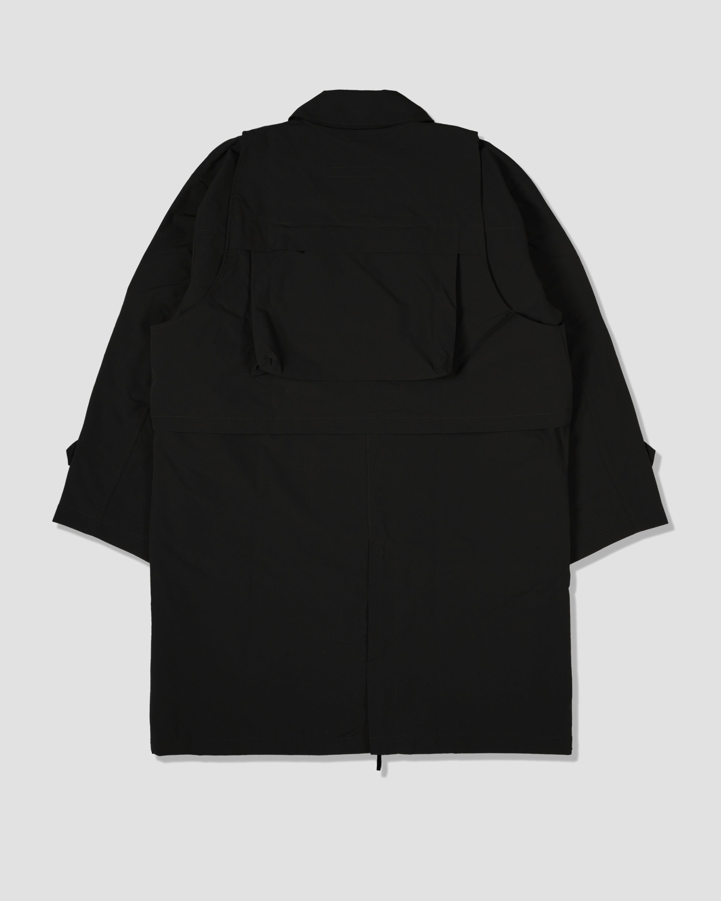 Functional Double Layered Coat - Black