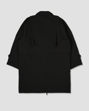 Functional Double Layered Coat - Black