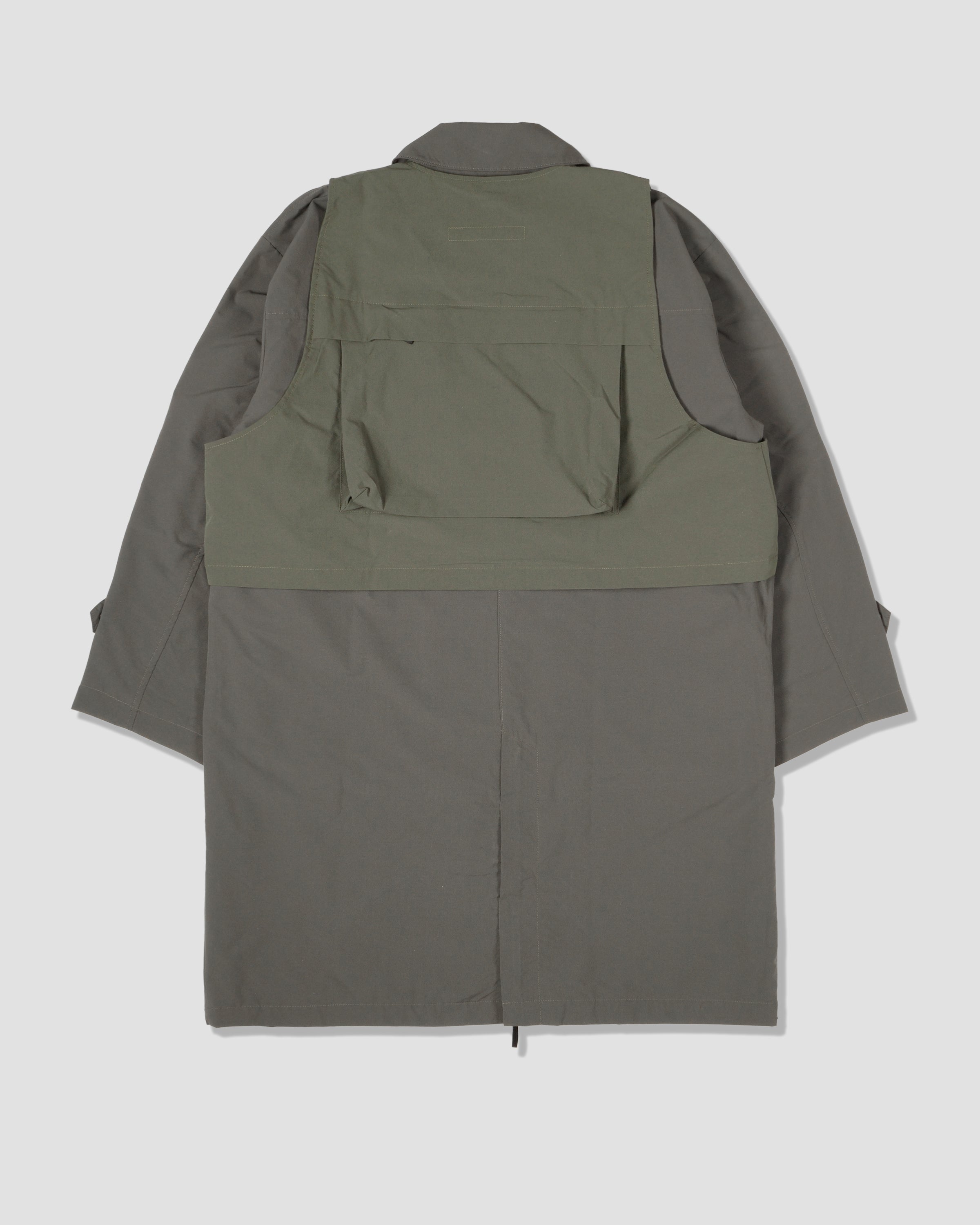 Functional Double Layered Coat - Olive