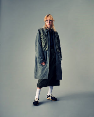 Functional Double Layered Coat - Olive