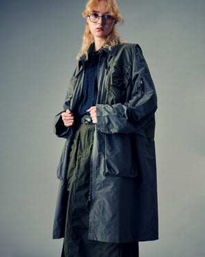 Functional Double Layered Coat - Olive