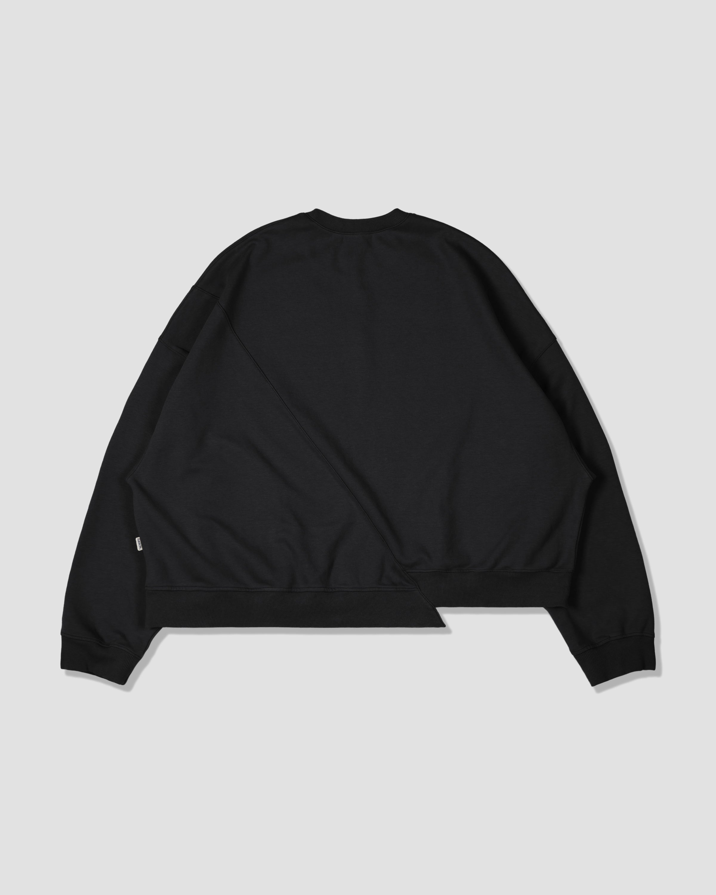 Irregular Patched Crewneck - Black