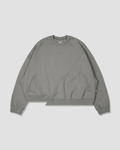 Irregular Patched Crewneck - Grey