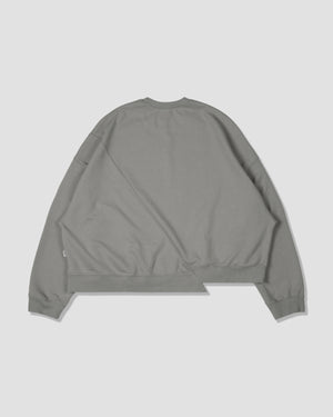 Irregular Patched Crewneck - Grey