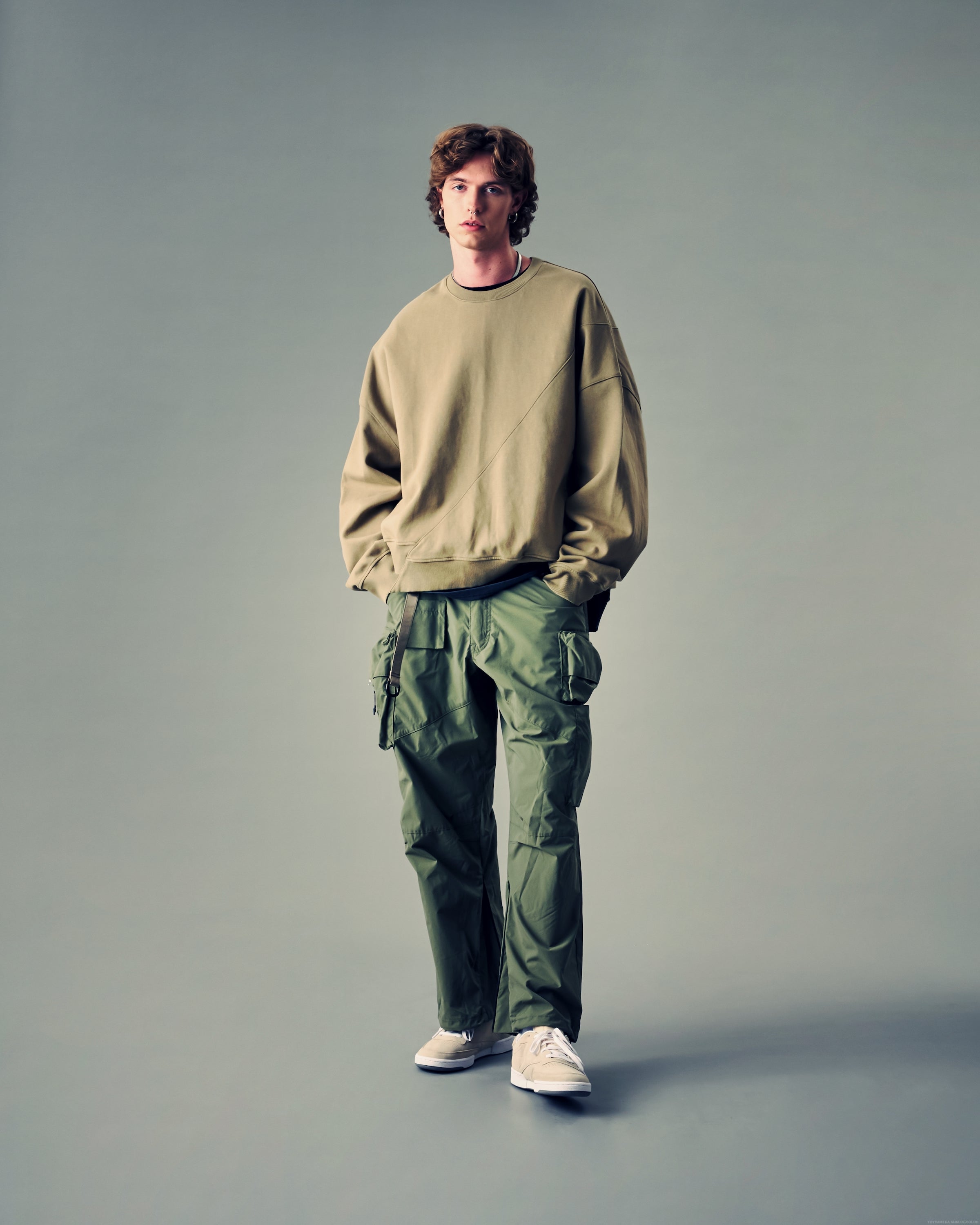 Irregular Patched Crewneck - Sand