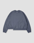 Irregular Patched Crewneck - Steel Blue