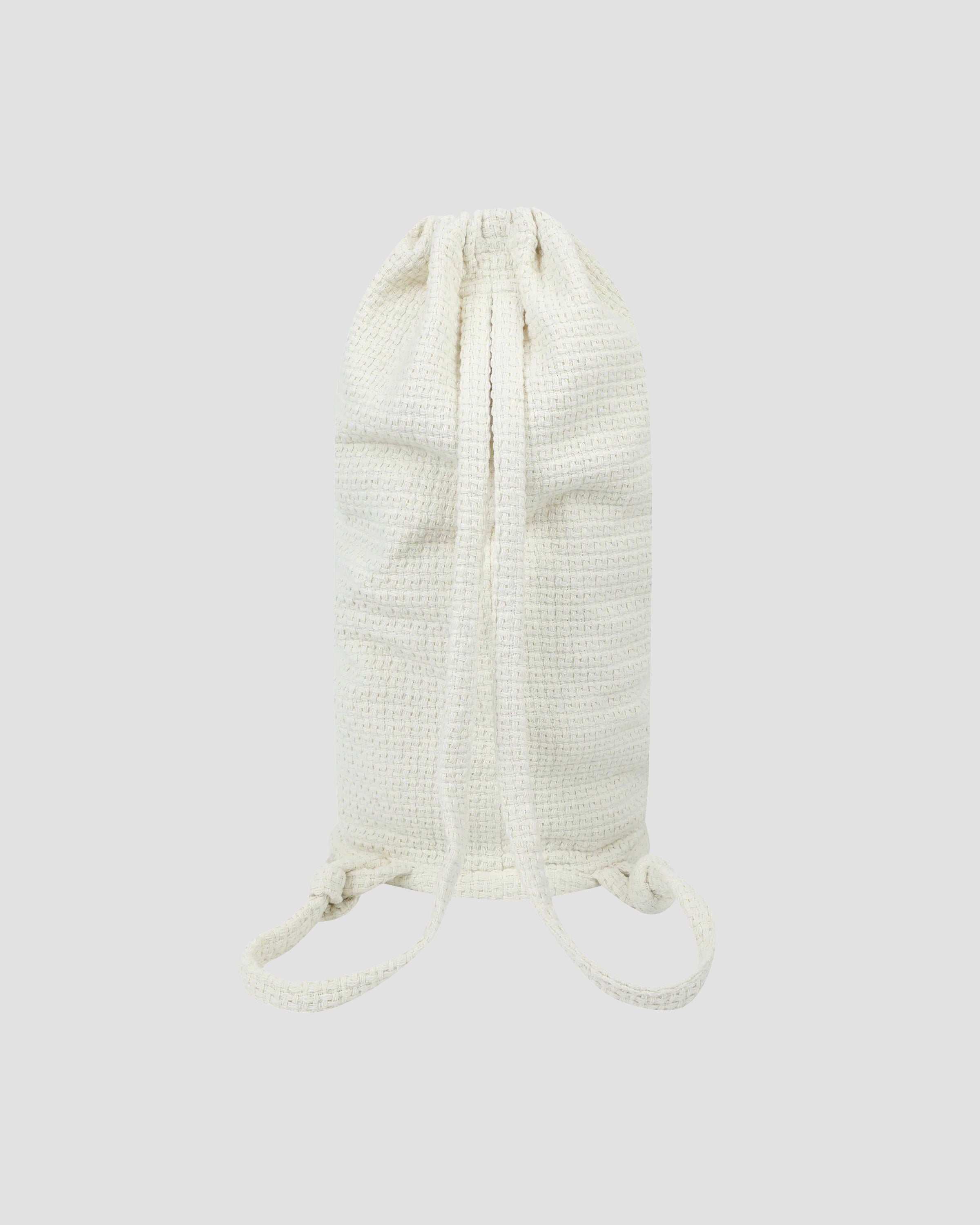 YESEYESEE Jacquard Fabric String Bag - Natural White