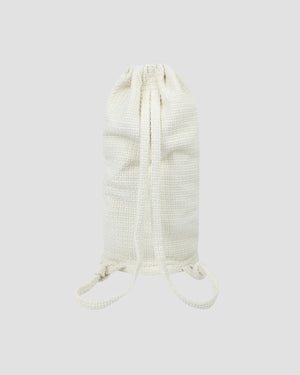 YESEYESEE Jacquard Fabric String Bag - Natural White