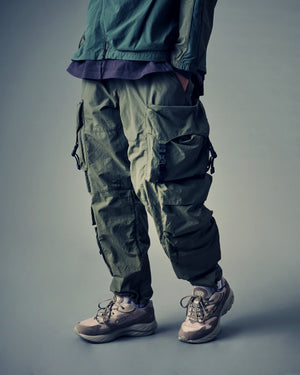 Jenga Ten Pockets Cargo Pants - Army Green