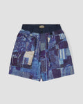 LAKH x KUON Printed Boro Trapezoid Pockets Utility Shorts