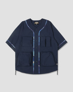 LAKH x KUON Multi Pockets Baseball Shirt - Navy