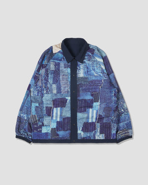 LAKH x KUON Printed Boro Reversible Coach Jacket - Navy