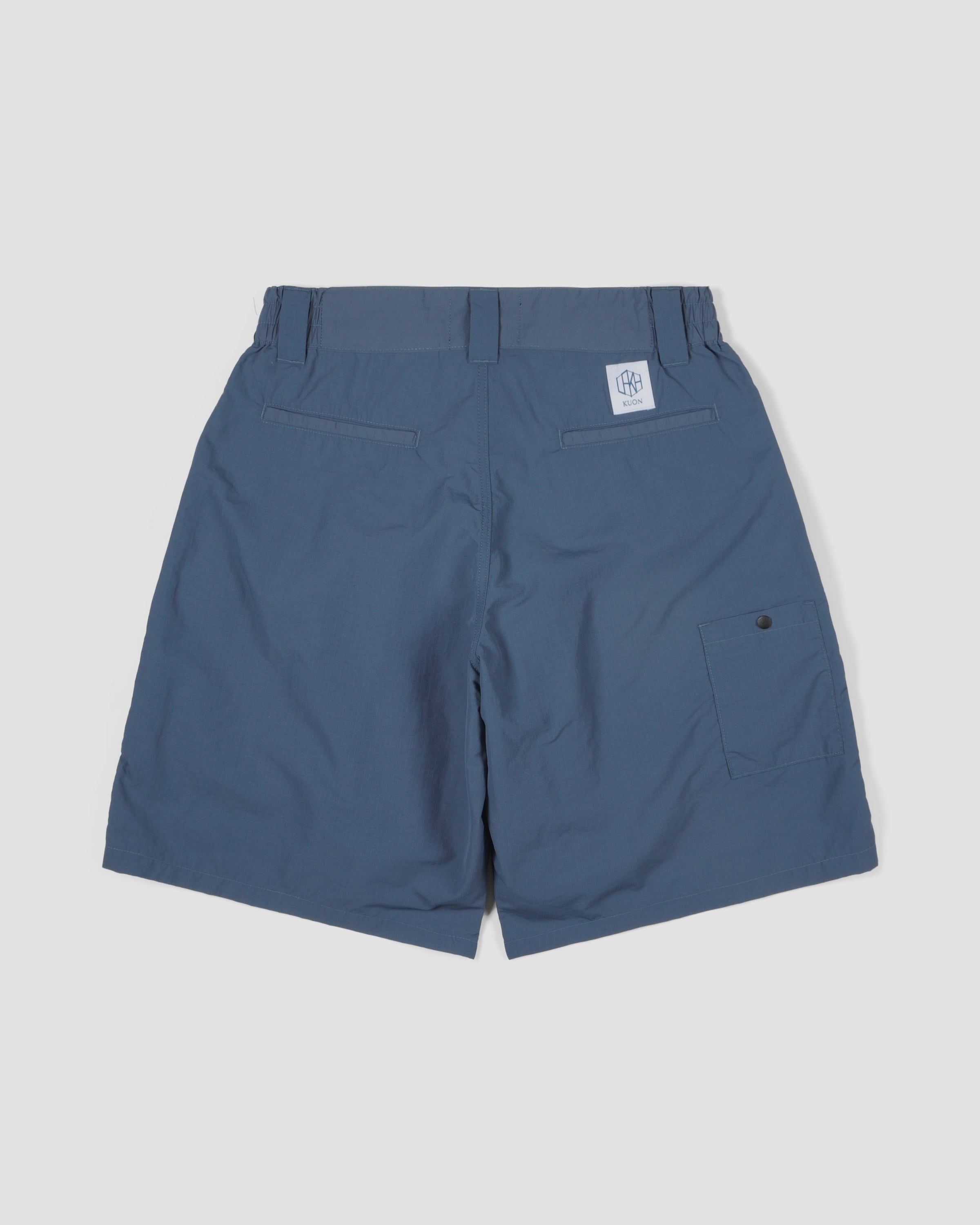 LAKH x KUON Trapezoid Pockets Utility Shorts - Blue