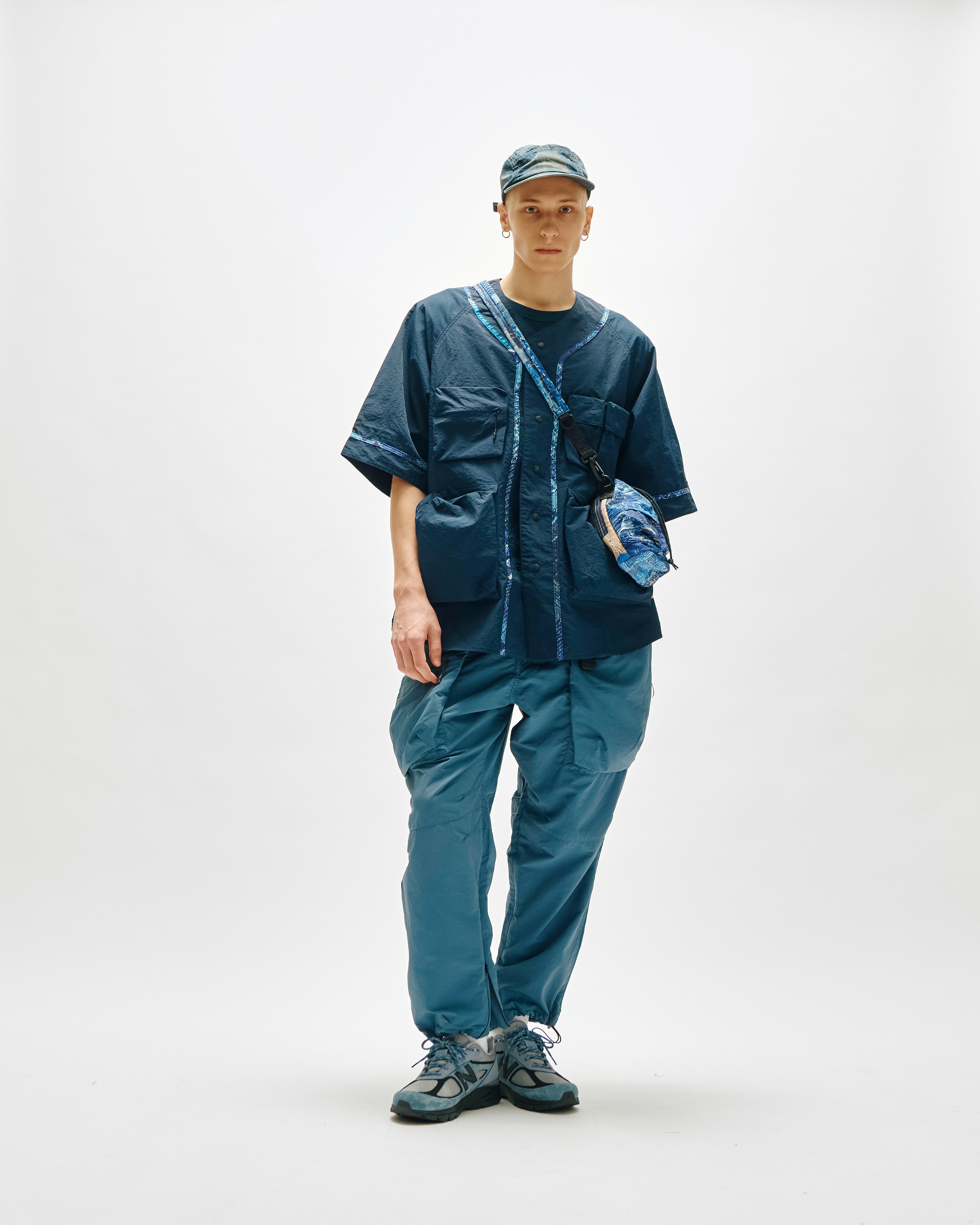 LAKH x KUON Trapezoid Pockets Utility Pants - Blue