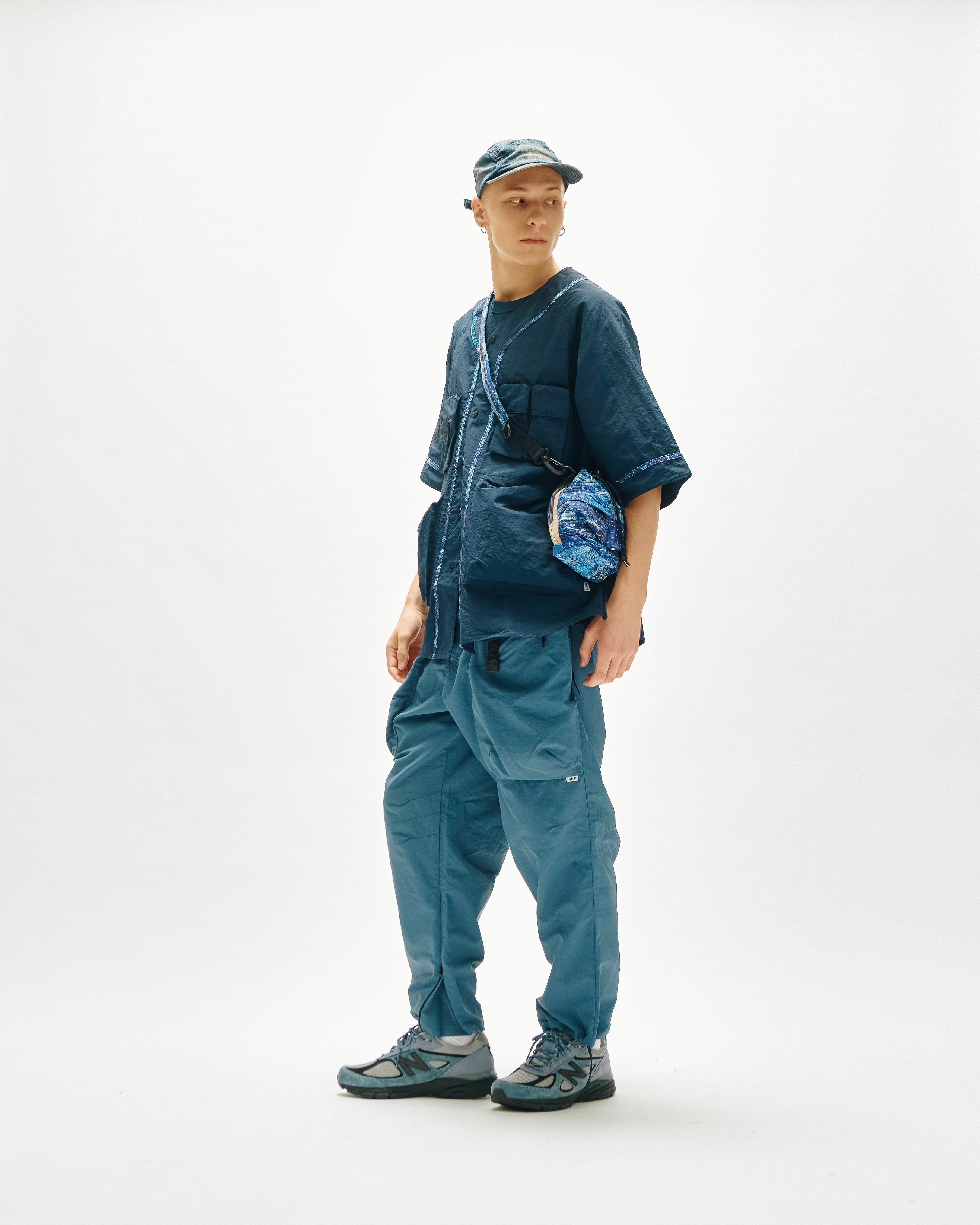 LAKH x KUON Trapezoid Pockets Utility Pants - Blue