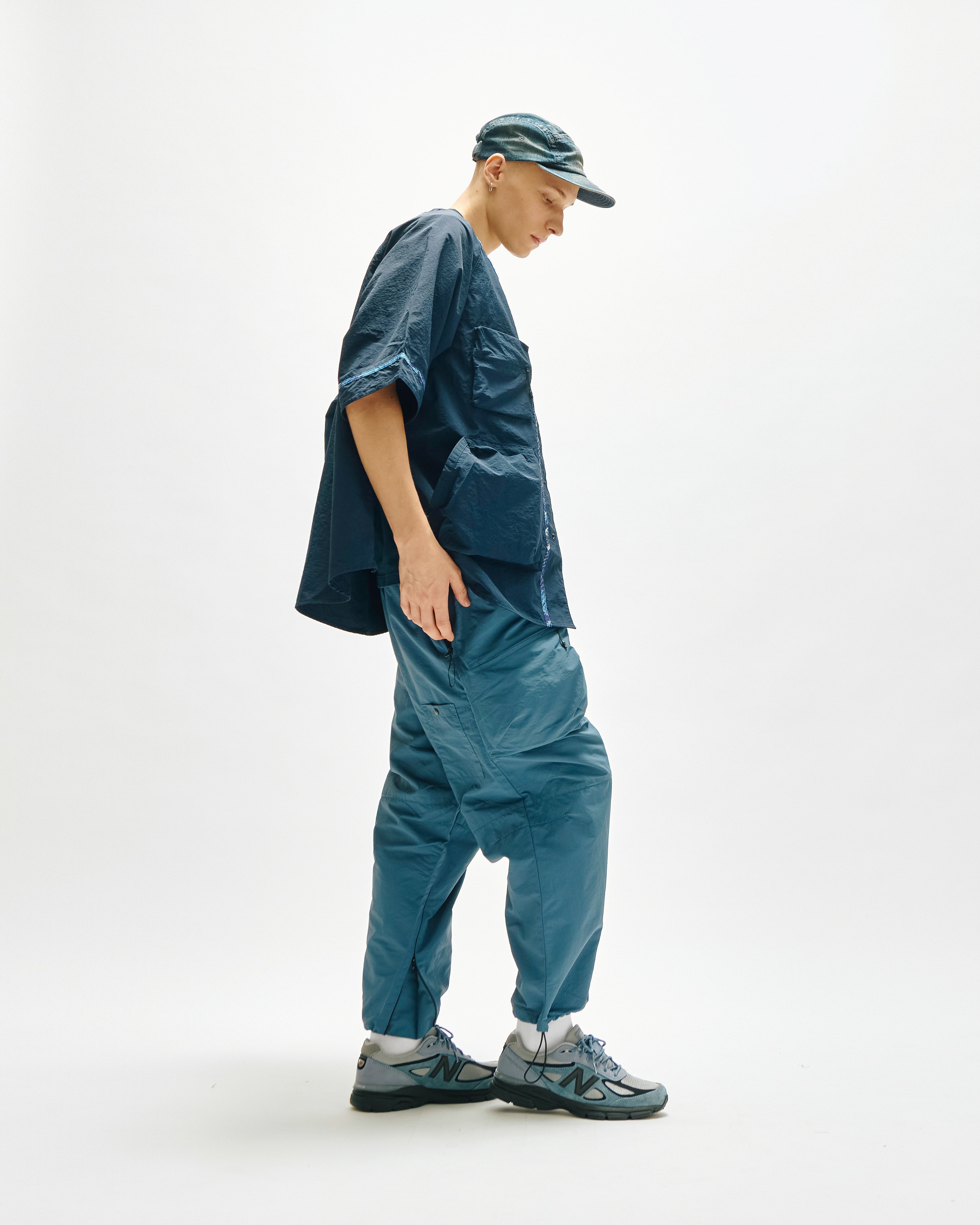 LAKH x KUON Trapezoid Pockets Utility Pants - Blue