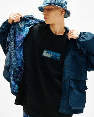 LAKH x KUON Printed Boro Reversible Coach Jacket - Navy