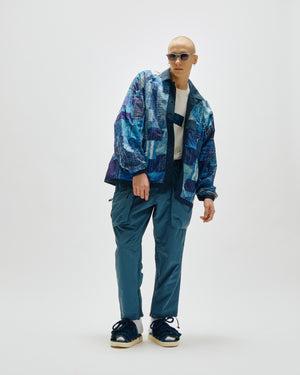 LAKH x KUON Printed Boro Reversible Coach Jacket - Navy