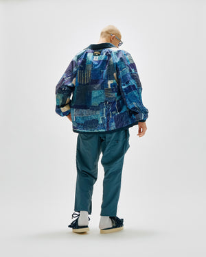 LAKH x KUON Printed Boro Reversible Coach Jacket - Navy