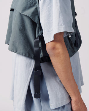 Panel Pockets Vest - Grey