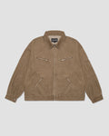 YESEYESEE Loose Fit Zip Up Denim Jacket - Brown