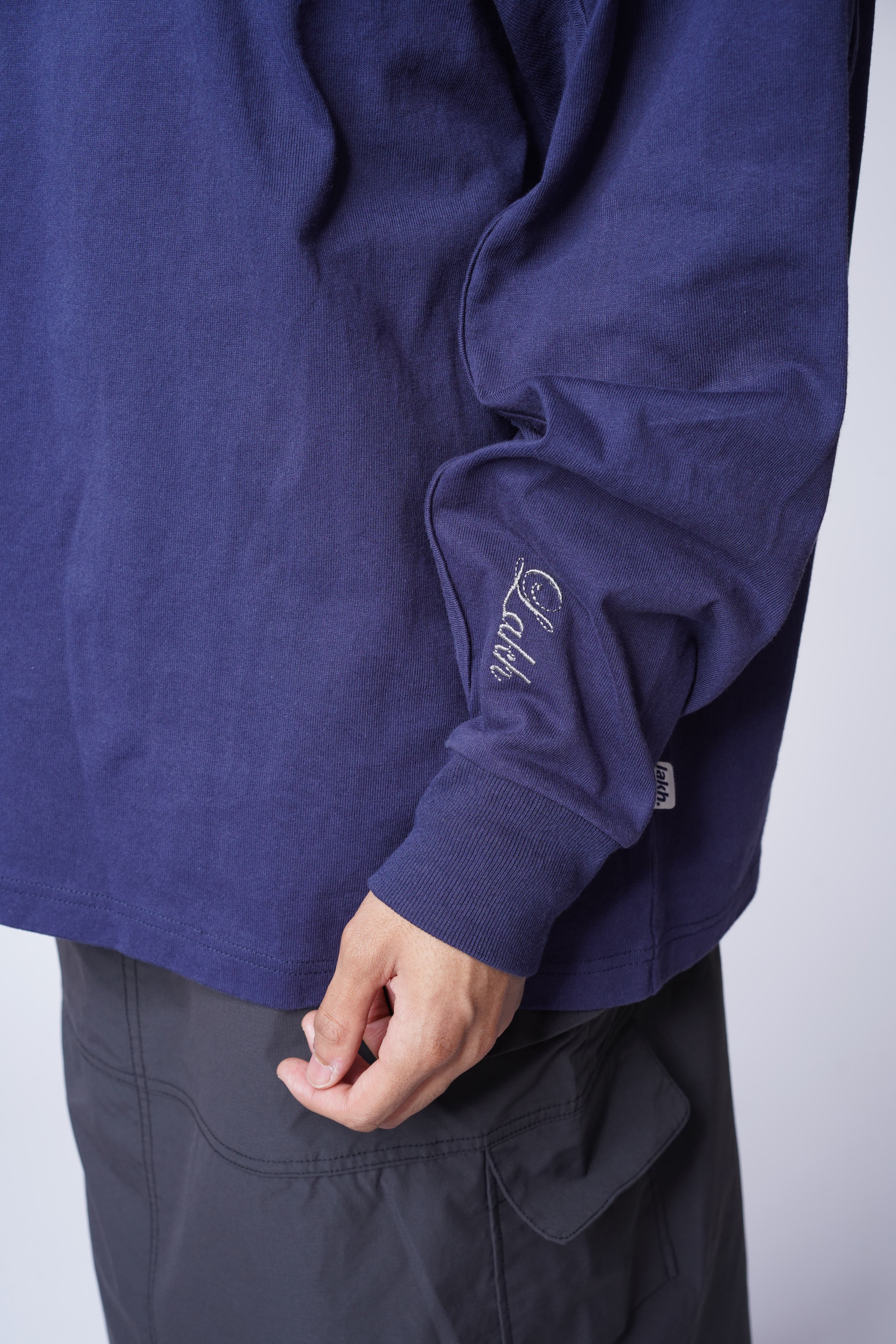 Mock Neck L/S Tee - Navy