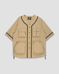 Multi Pockets Baseball Shirt - Sand