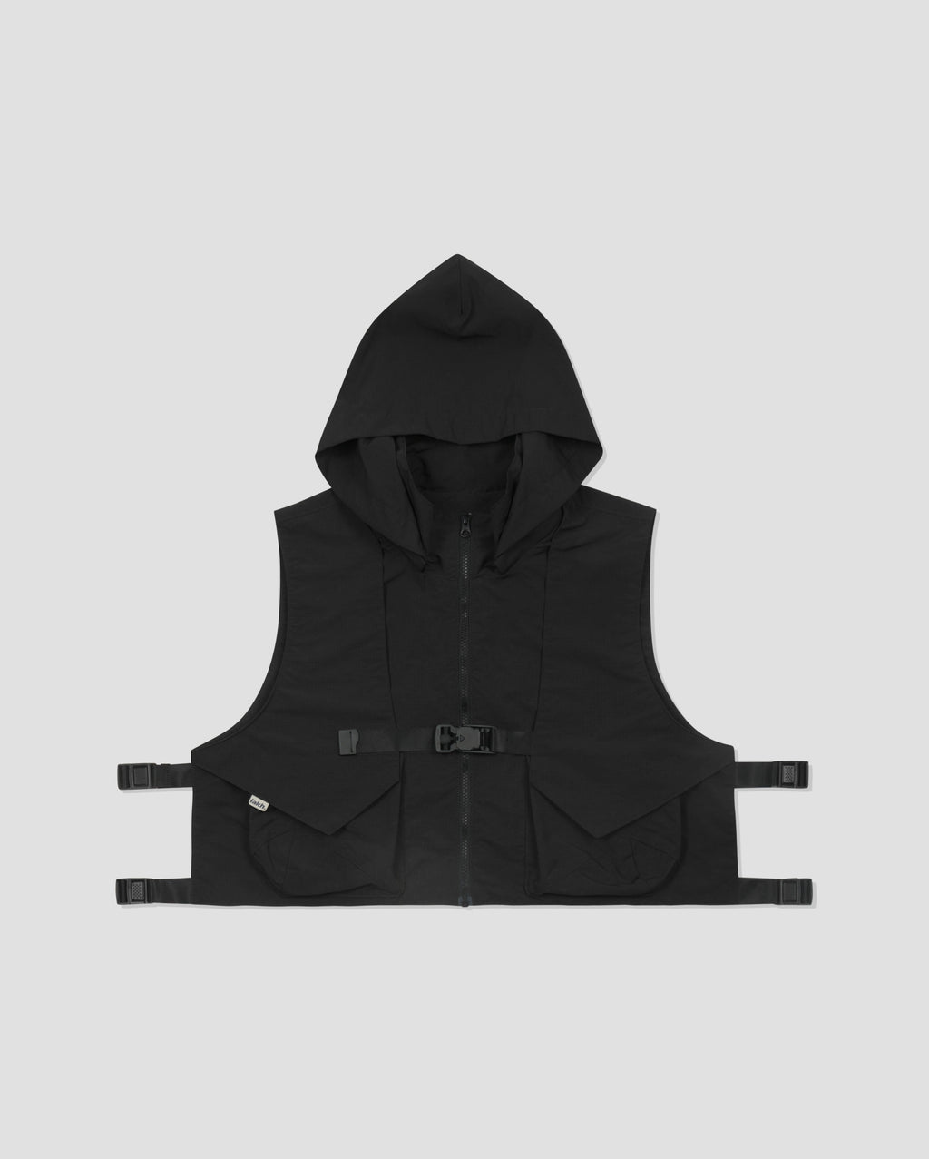 Panel Pockets Vest - Black