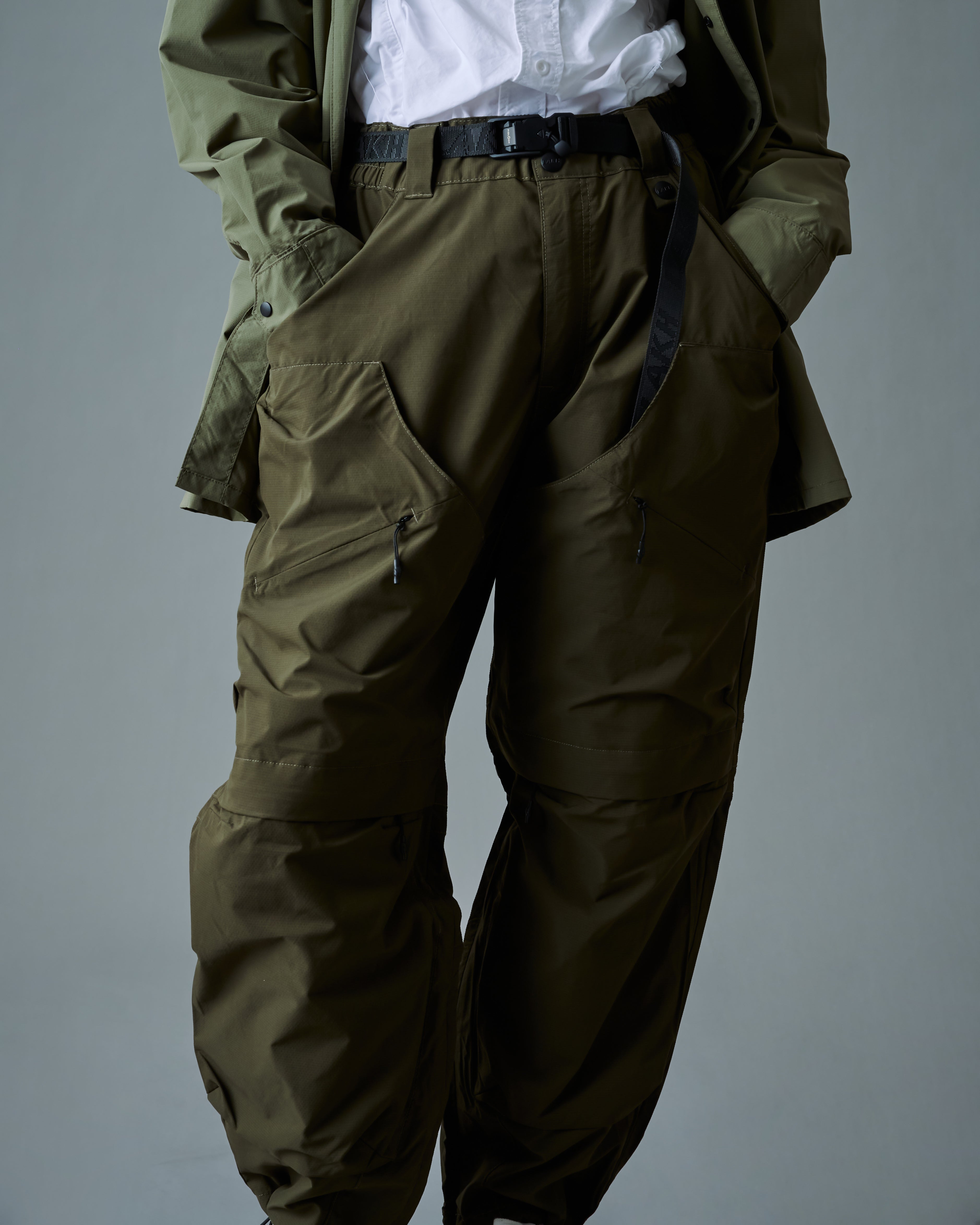 Patched Worker Pants - Olive