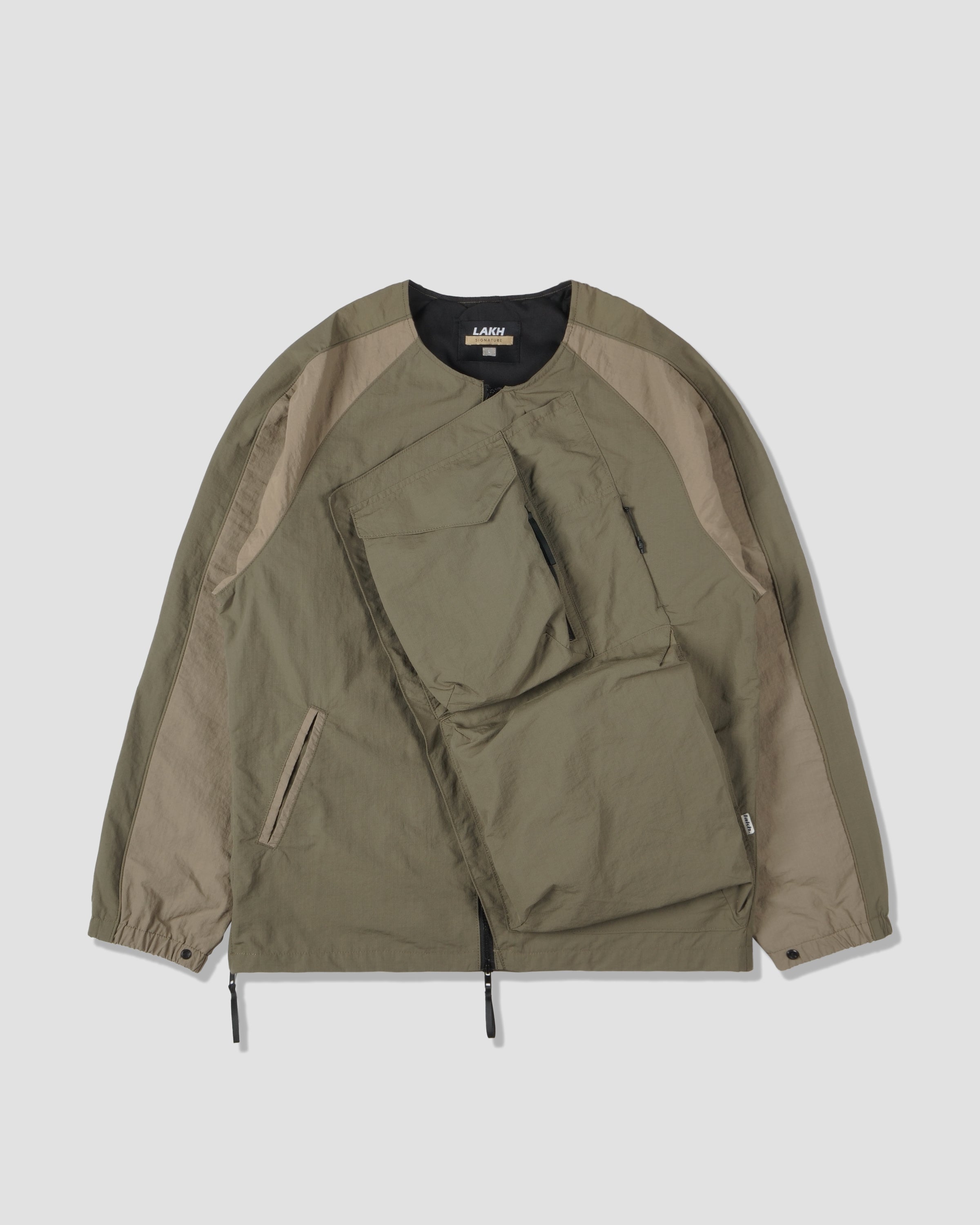 Slanted Pockets Functional Jacket - Sand