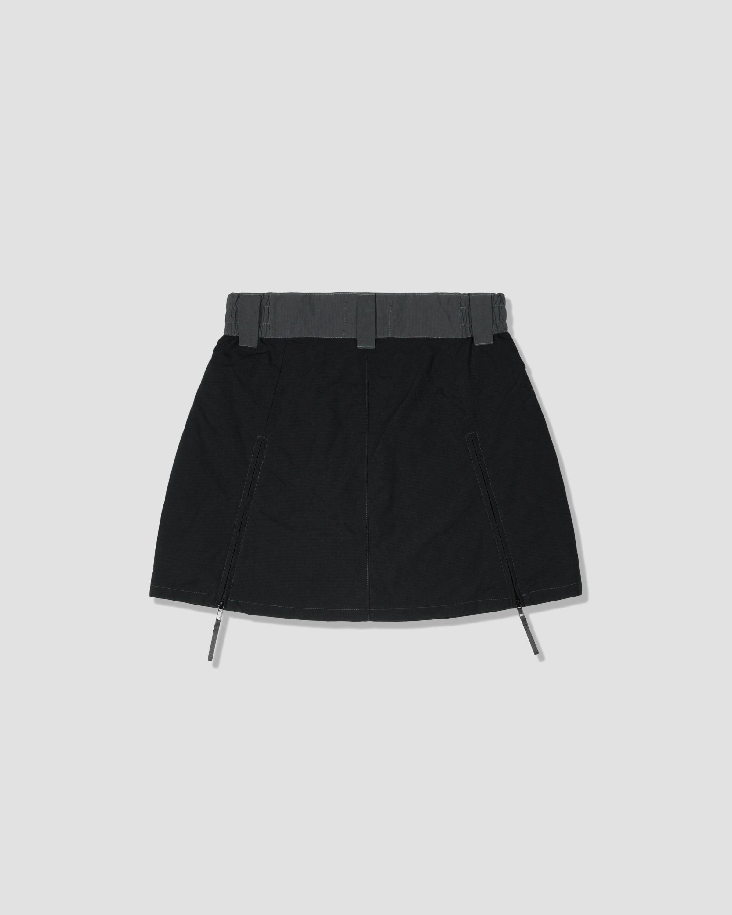 Trapezoid Pockets Cargo Mini Skirt - Black/Grey