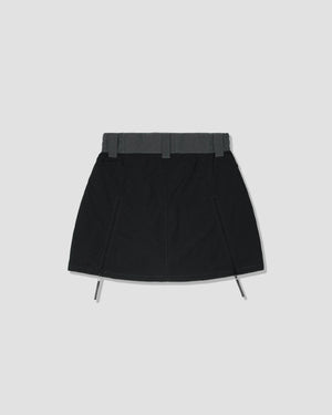 Trapezoid Pockets Cargo Mini Skirt - Black/Grey