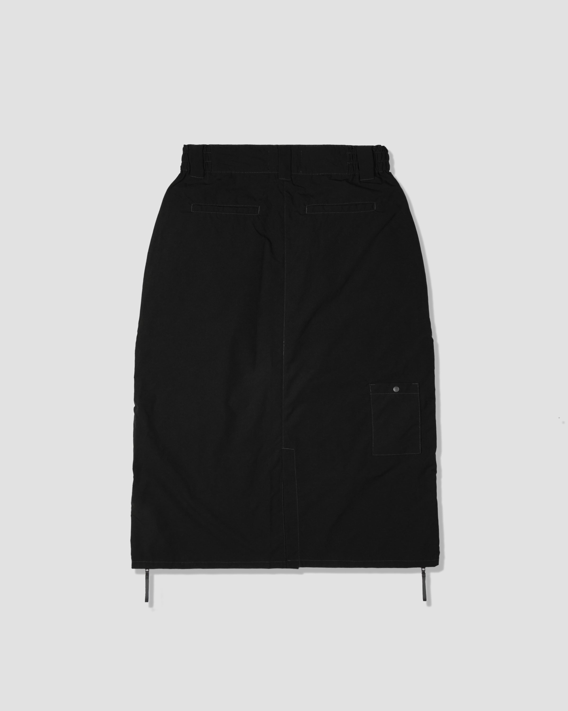 Trapezoid Pockets Cargo Skirt - Black