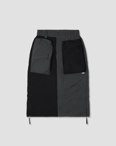 Trapezoid Pockets Cargo Skirt - Black/Grey