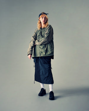 Trapezoid Pockets Cargo Skirt - Black/Grey