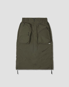 Trapezoid Pockets Cargo Skirt - Olive